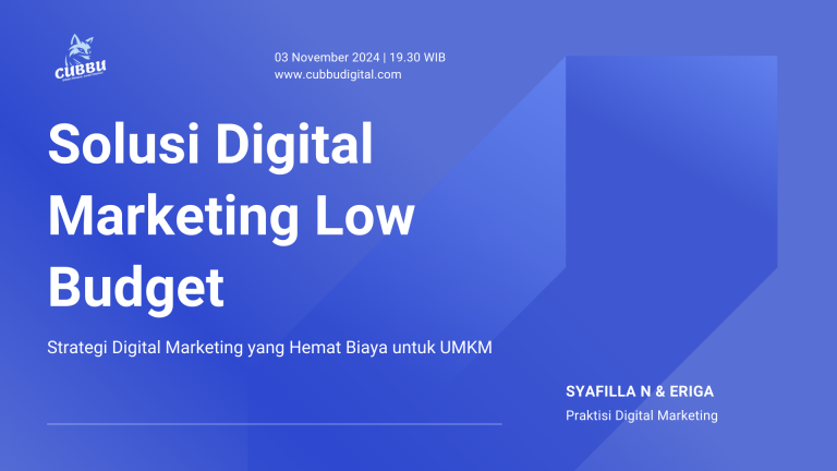 Webinar Solusi Digital Marketing Low budget untuk UMKM